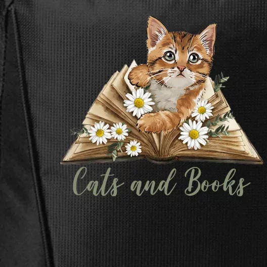 Cats And Books Floral Cute City Backpack