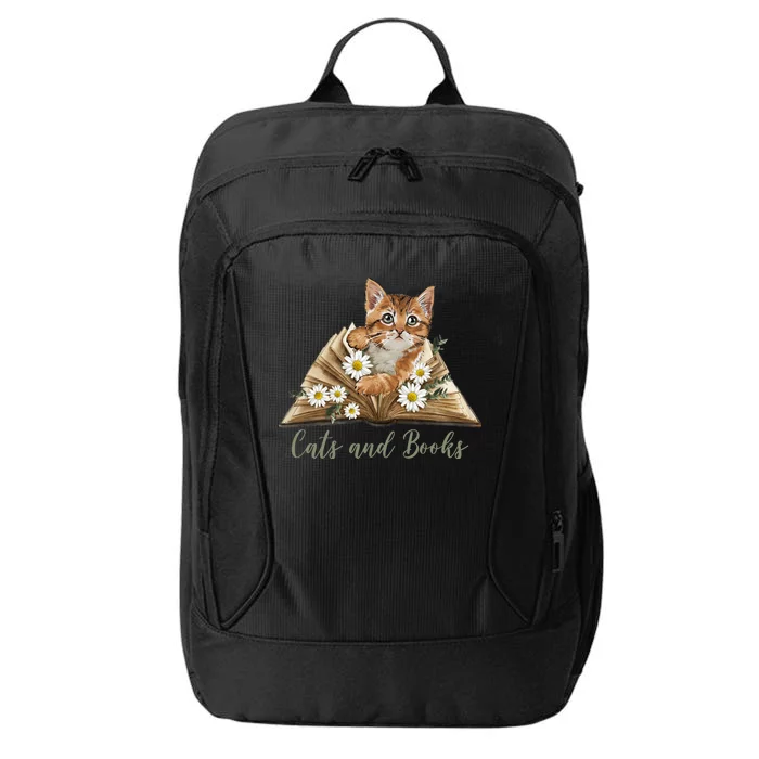 Cats And Books Floral Cute City Backpack