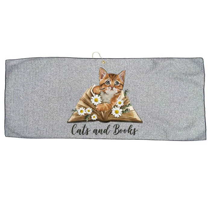 Cats And Books Floral Cute Large Microfiber Waffle Golf Towel