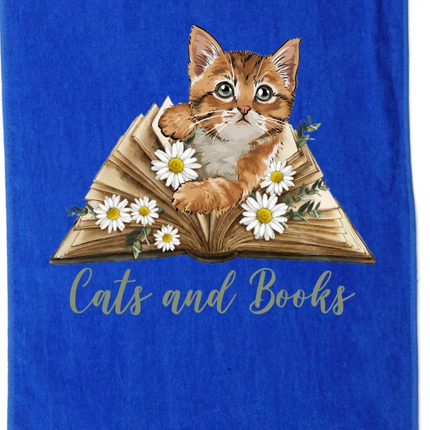 Cats And Books Floral Cute Platinum Collection Golf Towel