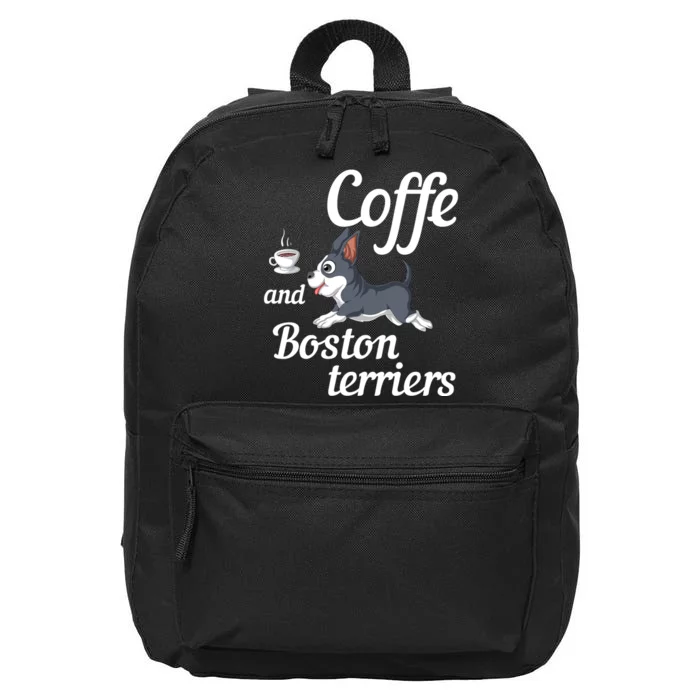 Coffee And Boston Terrier 16 in Basic Backpack