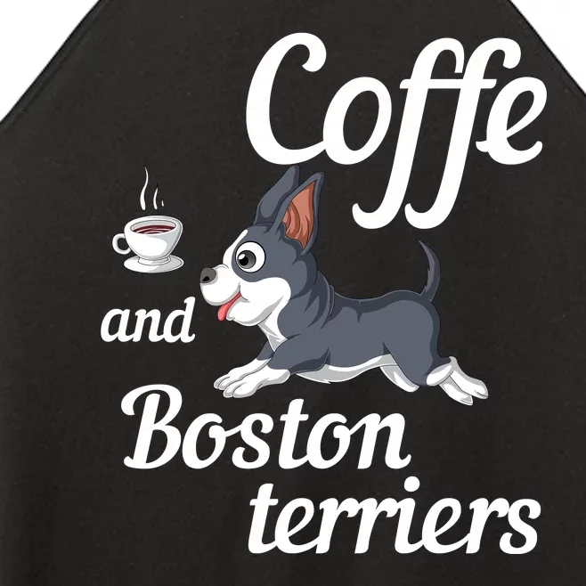 Coffee And Boston Terrier Women’s Perfect Tri Rocker Tank