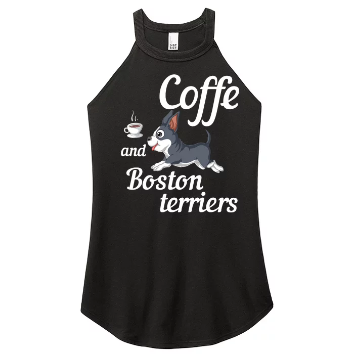 Coffee And Boston Terrier Women’s Perfect Tri Rocker Tank