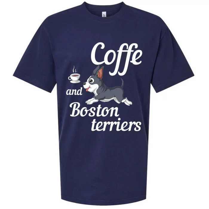 Coffee And Boston Terrier Sueded Cloud Jersey T-Shirt