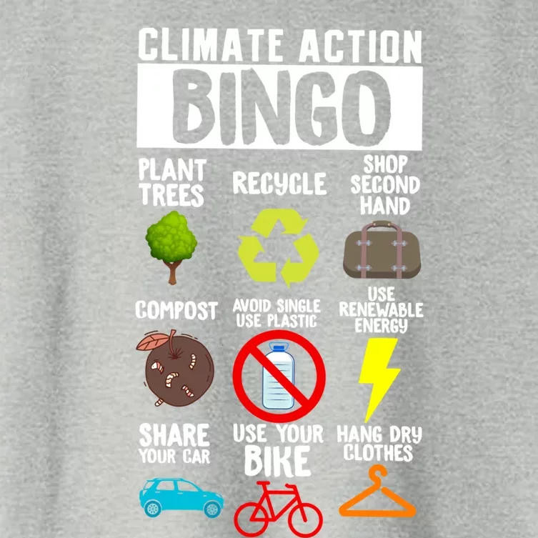 Climate Action Bingo Earth Day Climate Change Gift Women's Crop Top Tee