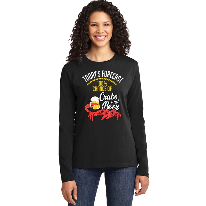 Crabs And Beer Chesapeake Blue Crab Crabbing Men Women Ladies Long Sleeve Shirt