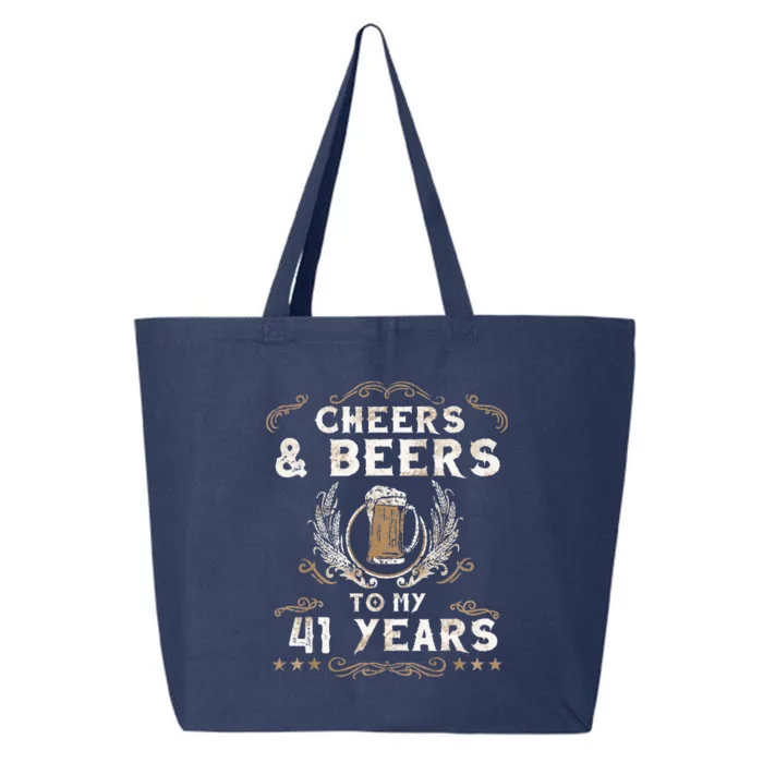 Cheers and Beers to 41 Years 41st Birthday Anniversary 25L Jumbo Tote