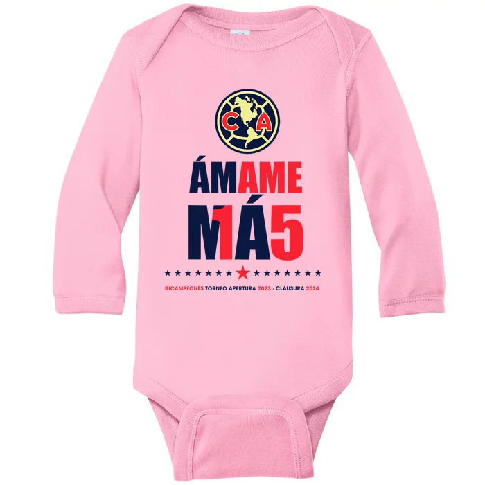 Club America Bicampeon Torneo Apertura 2023 Baby Long Sleeve Bodysuit