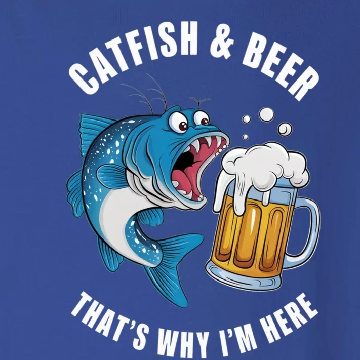 Catfish And Beer ThatS Why IM Here Catfish Fishing Flathead Gift Toddler Long Sleeve Shirt