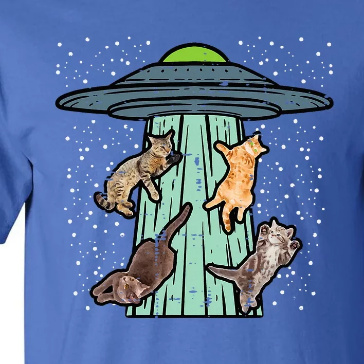 Cats Abducted By Ufo Funny Alien Space Lover Tall T-Shirt