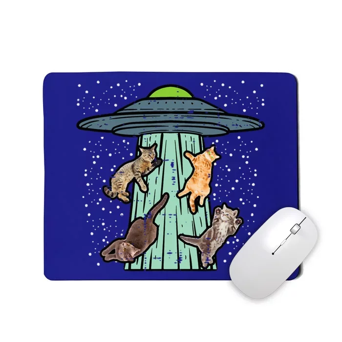 Cats Abducted By Ufo Funny Alien Space Lover Mousepad