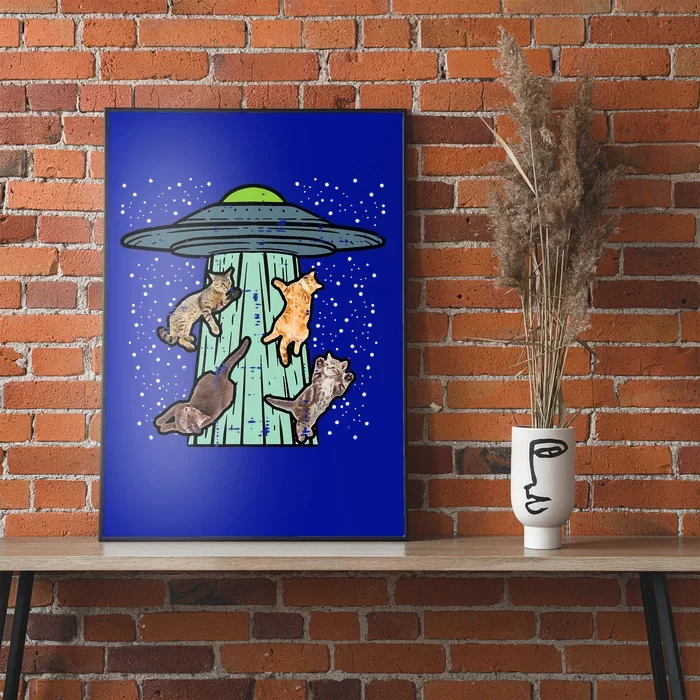 Cats Abducted By Ufo Funny Alien Space Lover Poster