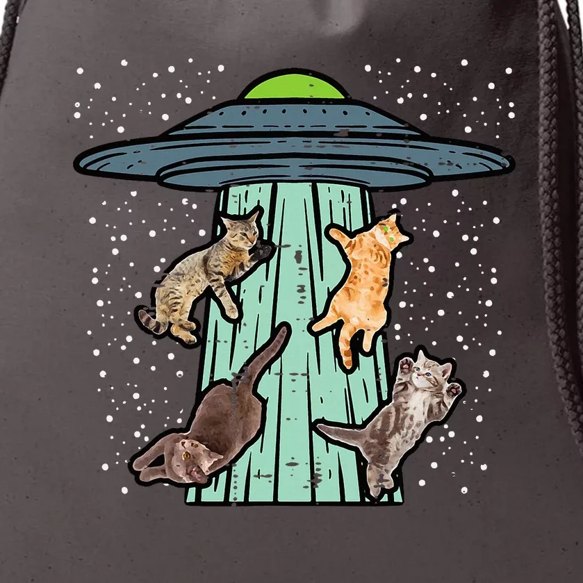 Cats Abducted By Ufo Funny Alien Space Lover Drawstring Bag