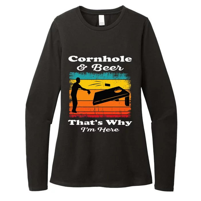 Cornhole And Beer ThatS Why IM Here Funny Cornhole Womens CVC Long Sleeve Shirt