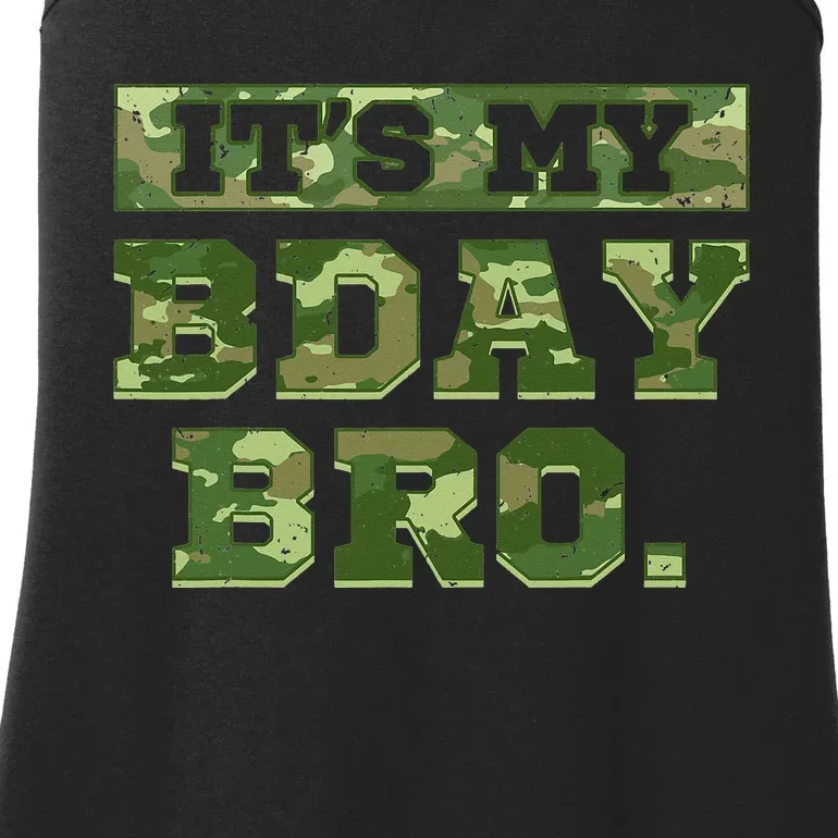 Camouflage Army Birthday Military Bday Camo Celebration Ladies Essential Tank