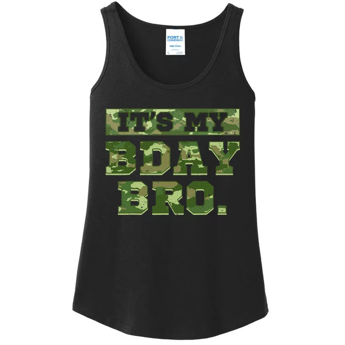 Camouflage Army Birthday Military Bday Camo Celebration Ladies Essential Tank