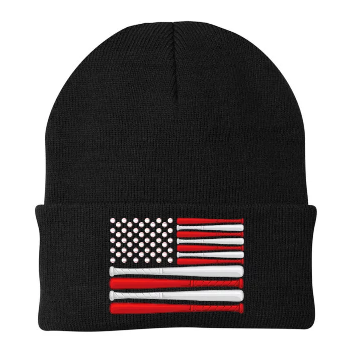 Classic American Baseball Flag Vintage Baseball players Knit Cap Winter Beanie