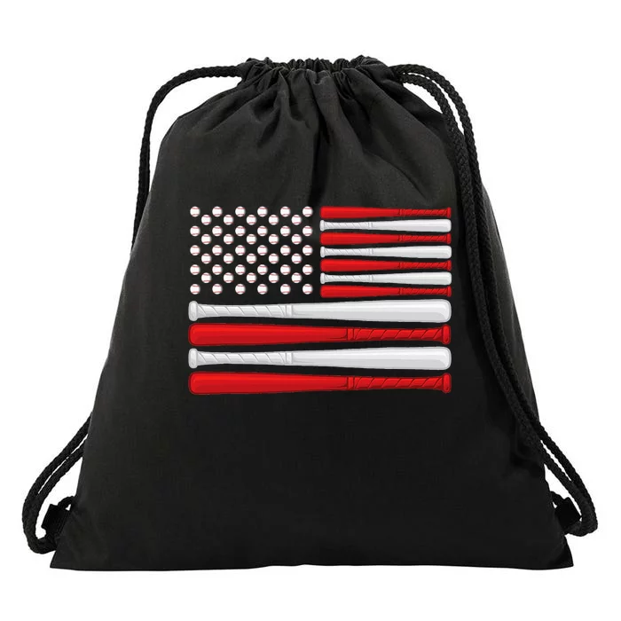 Classic American Baseball Flag Vintage Baseball players Drawstring Bag