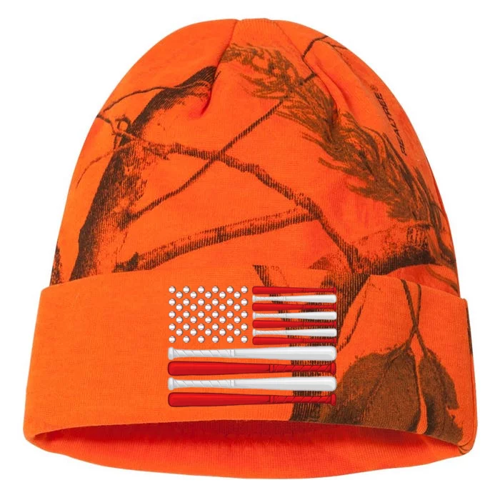 Classic American Baseball Flag Vintage Baseball players Kati - 12in Camo Beanie