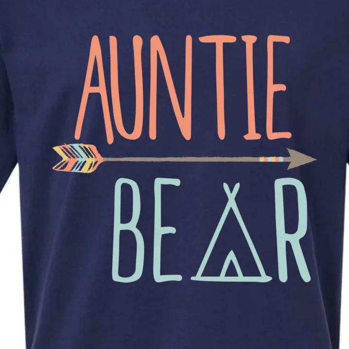 Cute Auntie Bear Meaningful Gift New Aunt Meaningful Gift Sueded Cloud Jersey T-Shirt