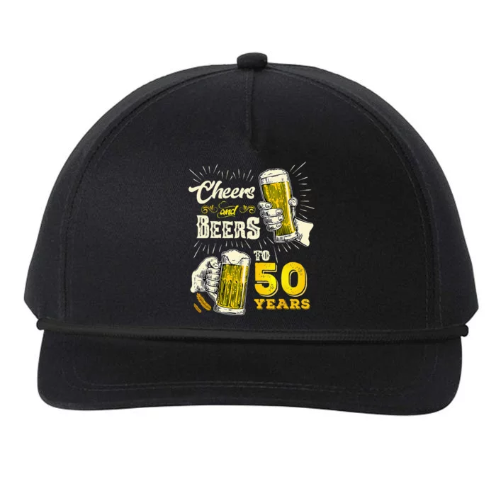 Cheers And Beers To 50 Years Old Beer 50th Birthday Beer Snapback Five-Panel Rope Hat