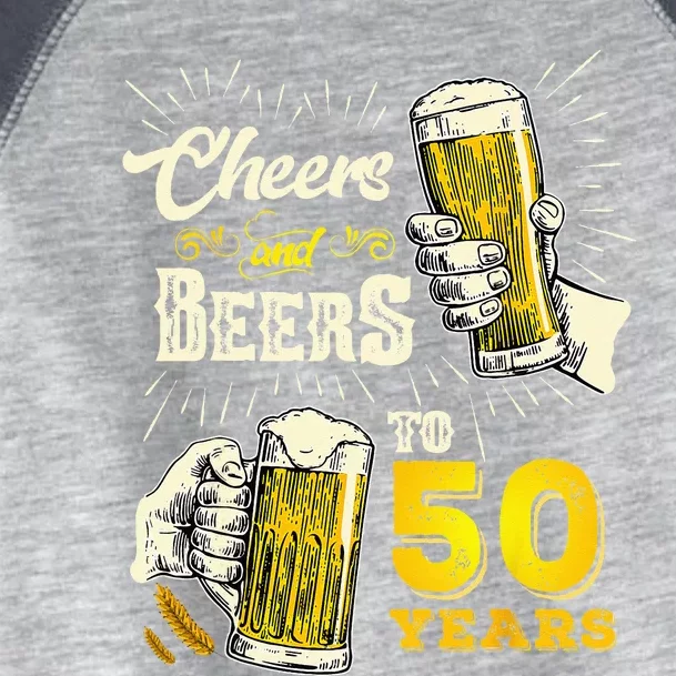 Cheers And Beers To 50 Years Old Beer 50th Birthday Beer Toddler Fine Jersey T-Shirt