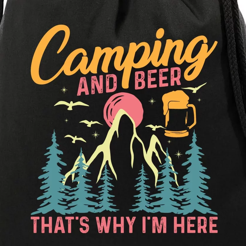 Camping And Beer T Drawstring Bag