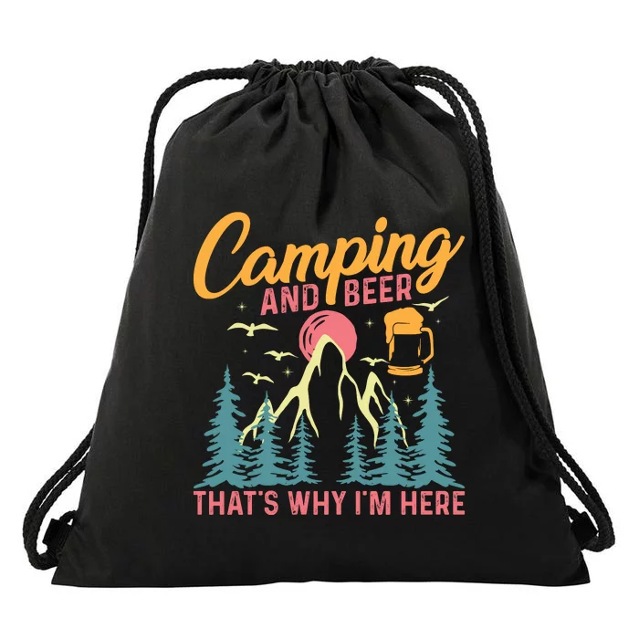 Camping And Beer T Drawstring Bag