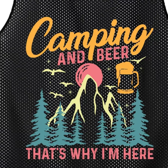 Camping And Beer T Mesh Reversible Basketball Jersey Tank