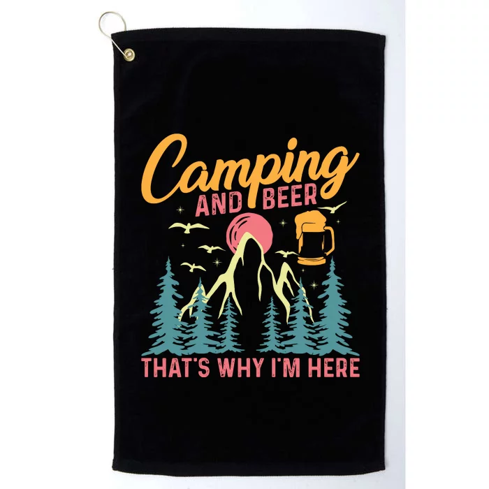 Camping And Beer T Platinum Collection Golf Towel