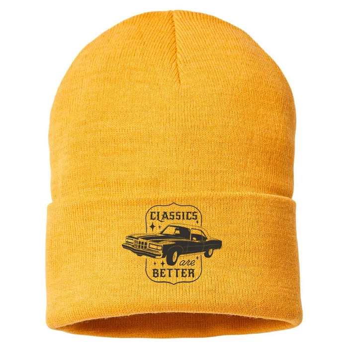 Classics Are Better Vintage Car Gift Sustainable Knit Beanie