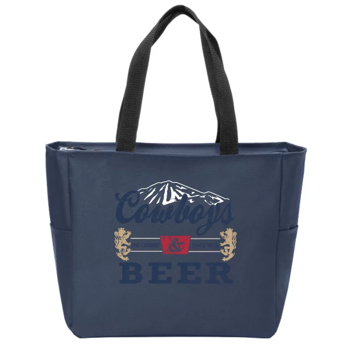 Cowboys And Beer Outfit For Women Rodeo Western Country Zip Tote Bag