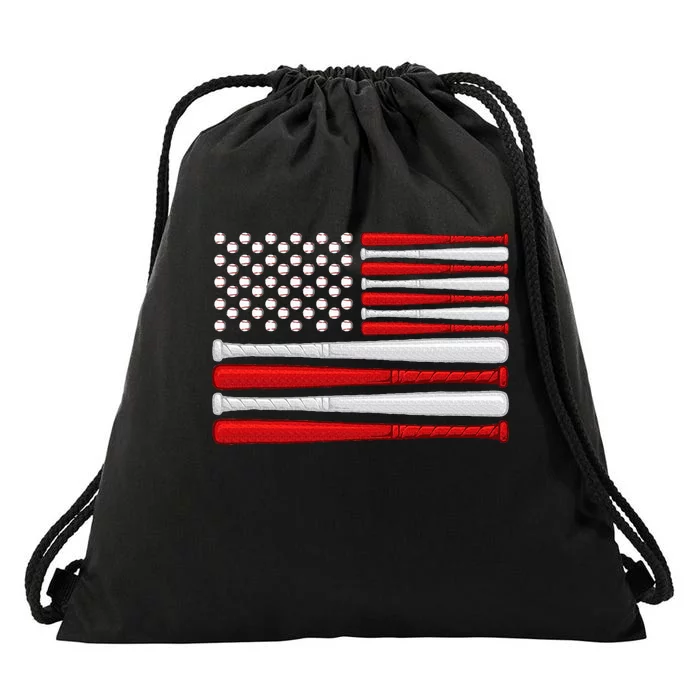 Classic American Baseball Flag Vintage Baseball Flag Drawstring Bag