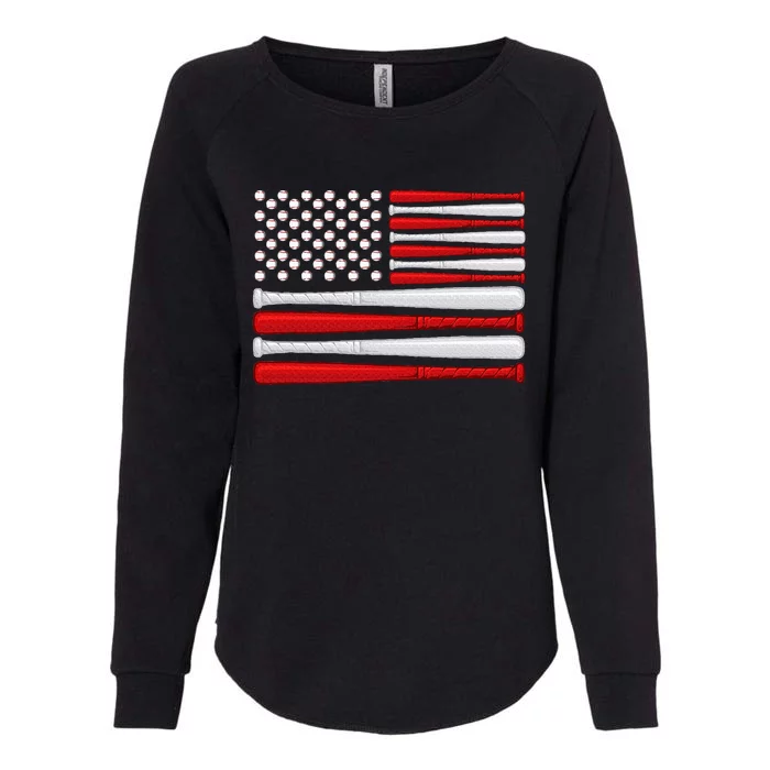 Classic American Baseball Flag Vintage Baseball Flag Womens California Wash Sweatshirt