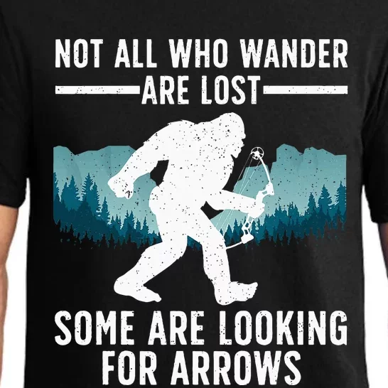 Cool Archery Bigfoot Not All Who Wander Are Lost Pajama Set