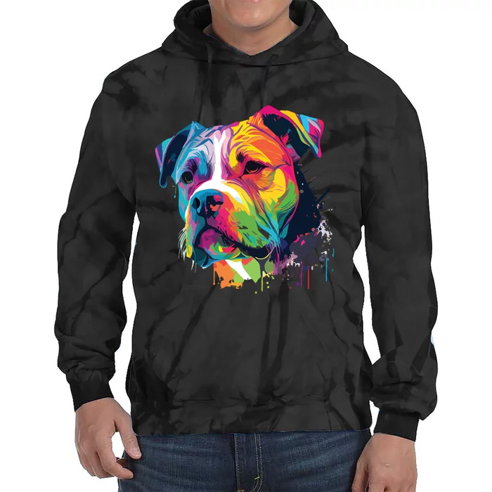 Colorful American Bulldog American Bully Men Women Tie Dye Hoodie