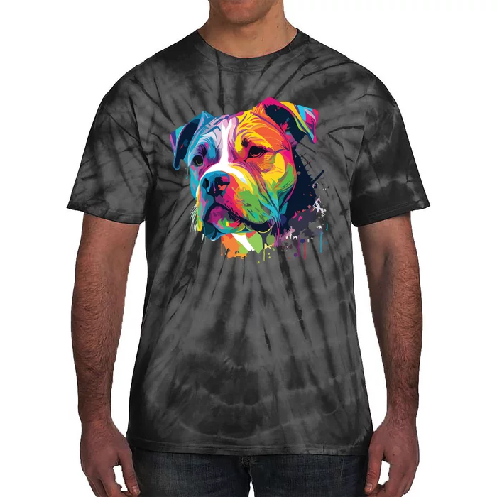 Colorful American Bulldog American Bully Men Women Tie-Dye T-Shirt