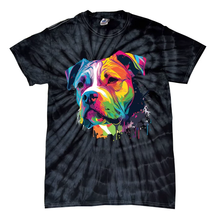 Colorful American Bulldog American Bully Men Women Tie-Dye T-Shirt