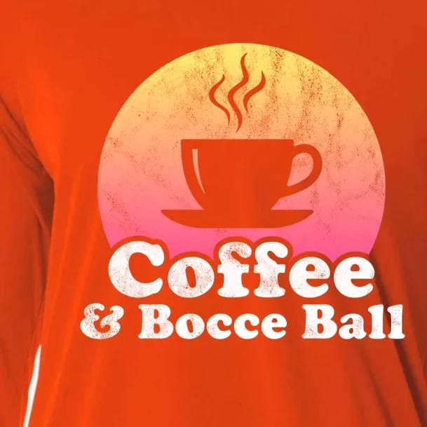 Coffee And Bocce Ball Cool Gift Cooling Performance Long Sleeve Crew