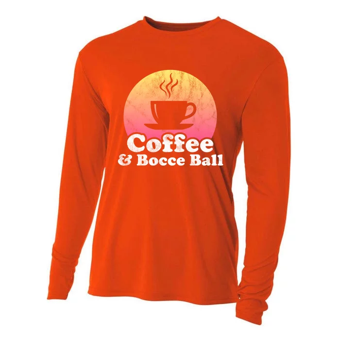 Coffee And Bocce Ball Cool Gift Cooling Performance Long Sleeve Crew