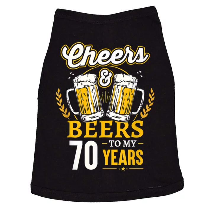 Cheers And Beers To My 70 Years 70th Birthday Doggie Tank