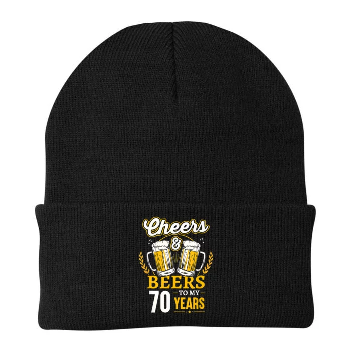 Cheers And Beers To My 70 Years 70th Birthday Knit Cap Winter Beanie