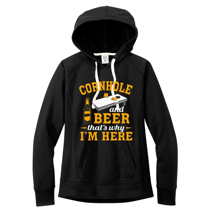 Cornhole And Beer Cornhole Player Funny Cornhole Team Women's Fleece Hoodie