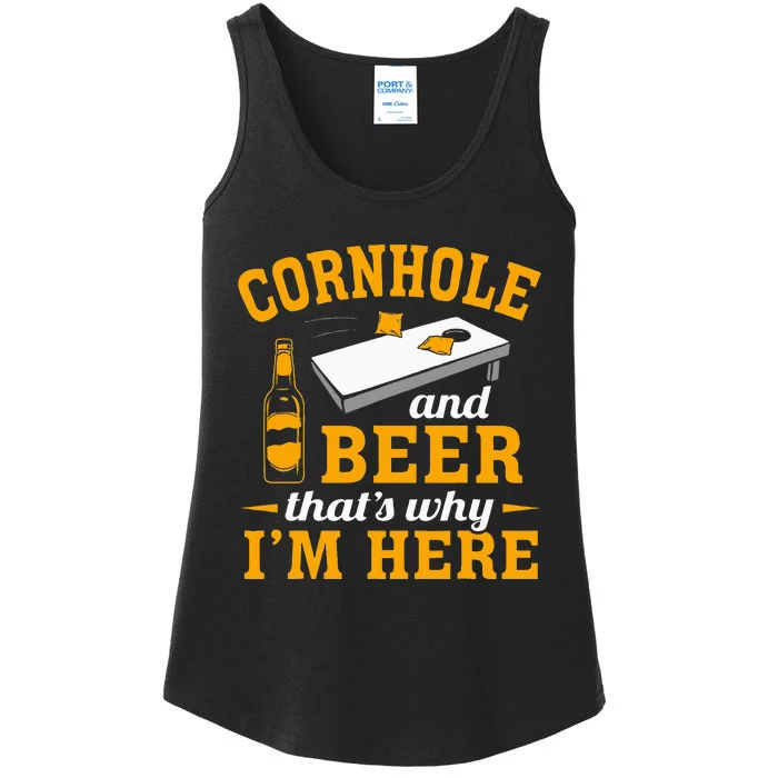 Cornhole And Beer Cornhole Player Funny Cornhole Team Ladies Essential Tank