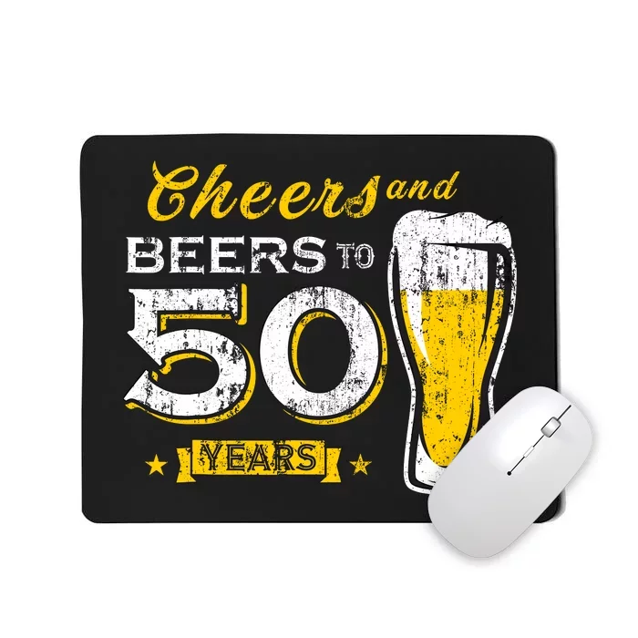 Cheers And Beers To 50 Years 50th Funny Birthday Party Gifts Mousepad