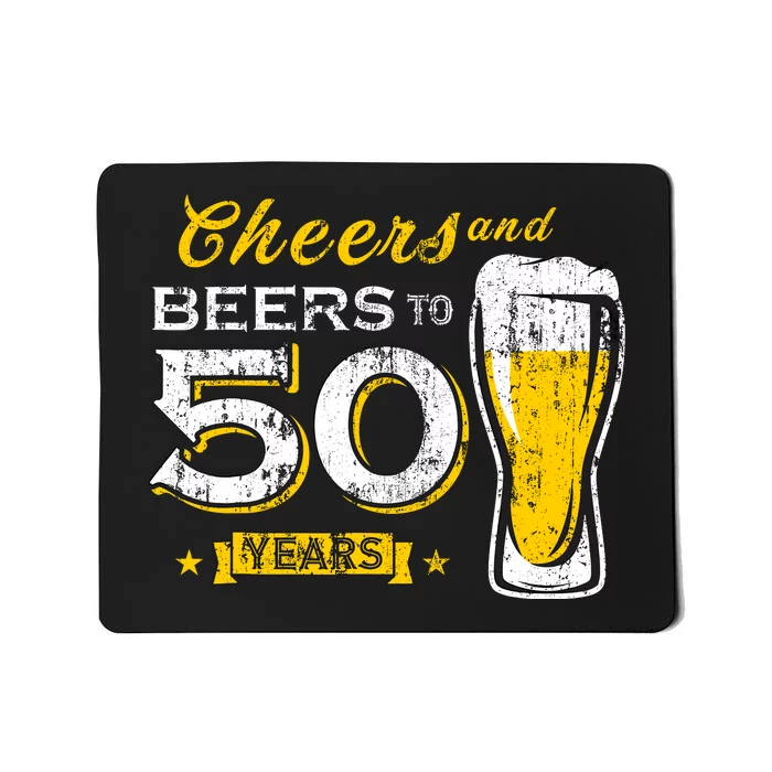 Cheers And Beers To 50 Years 50th Funny Birthday Party Gifts Mousepad