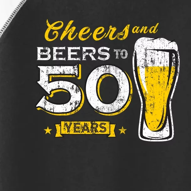 Cheers And Beers To 50 Years 50th Funny Birthday Party Gifts Toddler Fine Jersey T-Shirt