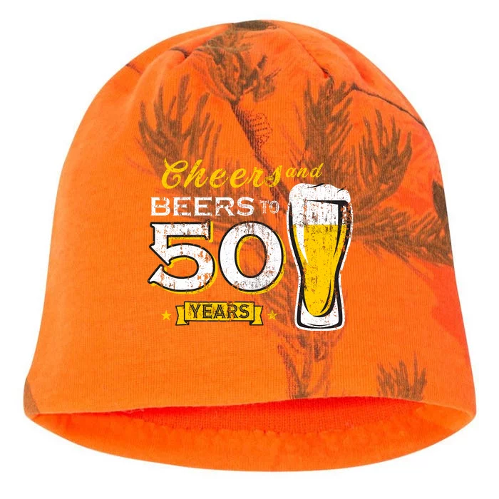 Cheers And Beers To 50 Years 50th Funny Birthday Party Gifts Kati - Camo Knit Beanie