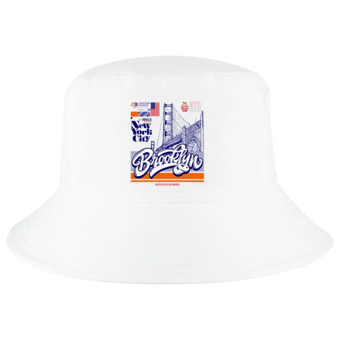 Cool Abstract Brooklyn Bridge New York Illustration Cool Comfort Performance Bucket Hat