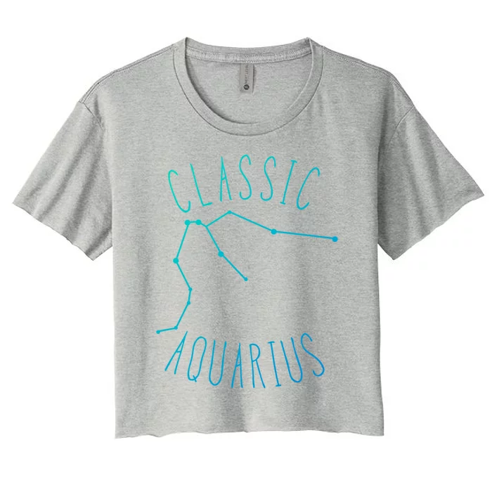 Classic Aquarius Constellation / Aquarius Astrology Quote Gift Women's Crop Top Tee